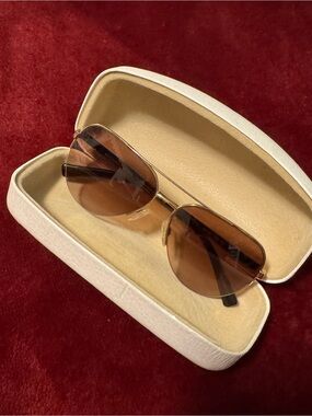 Michael Kors MK 5008 Sperone Aviator Sunglasses Gold Metal Frame Brown Lens